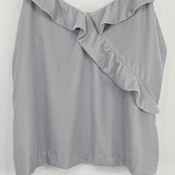 J. Crew Coral Gray Velvety Ruffle Tank Blouse - Picture 5 of 16